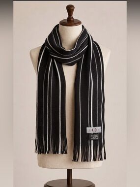 Orvieto Classic 100% Wool Striped Knit Scarf